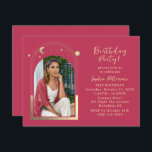 21st Birthday Party Celestial Photo Magenta Gold Invitation<br><div class="desc">21st Birthday Party Twenty One Twenty First Celestial Photo Magenta Gold Sun Moon Stars Invitations Invites features the sun, moon and stars with a gold frame on a magenta background. Personalize by editing the text in the text boxes provided and adding your favourite photo. PHOTO TIP: centre your photo before...</div>
