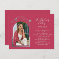 21st Birthday Party Celestial Photo Magenta Silver