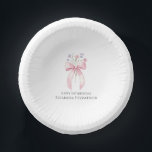 21st Birthday Party Custom Bow Wildflower Paper Plate<br><div class="desc">A pretty blush pink bow is decorated with dainty purple and pink wildflowers. The birthday celebrant's name and Happy Birthday follow. All text is editable.</div>