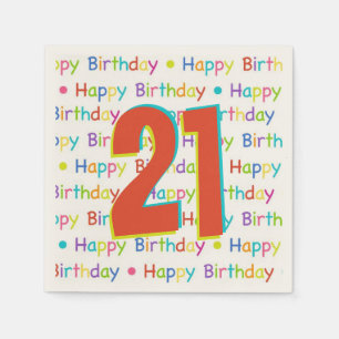 21st Birthday Party Customizable Age Napkin