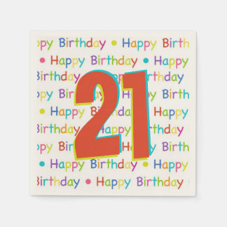 21st Birthday Party Customizable Age Napkin