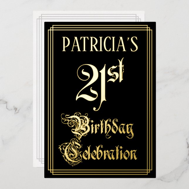 21st Birthday Party — Fancy Script & Custom Name (Front/Back)