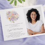 21st Birthday Party Flower Bouquet Photo Surprise Invitation<br><div class="desc">An elegant watercolor floral bouquet of vintage flowers decorates the top of this 21st birthday surprise party invitation. The soft pastel flowers are accented with modern line art. The birthday celebrant's name is written in a modern,  simple script. There are matching signs and party decorations available.</div>