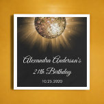 21st Birthday Party Gold Disco Ball Napkin<br><div class="desc">Gold 21st Birthday Party Gold Disco Ball Party Napkins. The Gold and Black 21st Birthday Party Napkins are perfect for a modern fiftieth Birthday Disco Dance Party.</div>