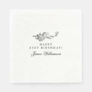 21st Birthday Party Golf Theme Editable Napkin
