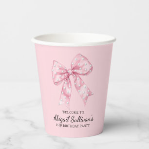 21st Birthday Party Golf Theme Pink Bow Golf Ball Paper Cups