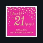 21st Birthday Party Hot Pink and Gold Diamond Napkin<br><div class="desc">21st Birthday Party Invitation with Hot Pink and Gold Glitter Diamond Background. Gold Confetti. Adult Birthday. Man or Woman Birthday. For further customization,  please click the "Customize it" button and use our design tool to modify this template.</div>