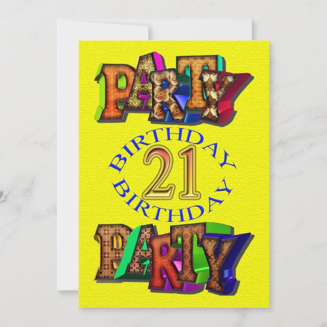 21st birthday party invitation (Front)