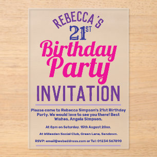 21st Birthday Party Invitation