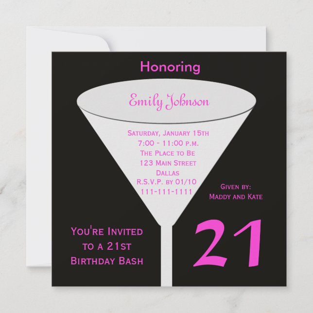 21st Birthday Party Invitation 21st Birthday Bash (Front)