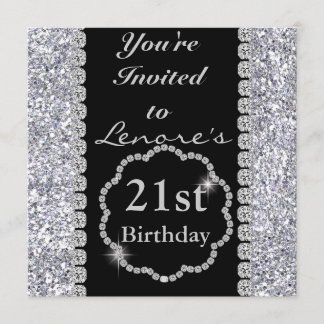 21st Birthday Party Invitation DIAMONDS & SPARKLES