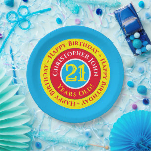 21st Birthday Party Paper Plates