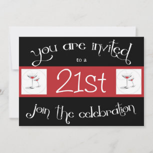 21st Birthday Party Personalized Invitation