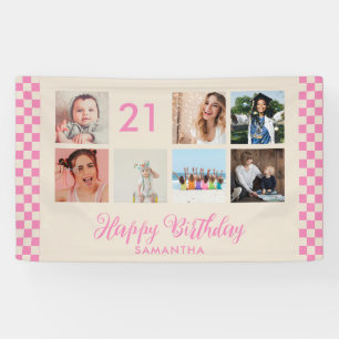 21st Birthday Party Photo Collage Banner