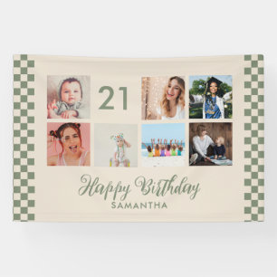 21st Birthday Party Photo Collage Banner
