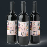 21st birthday party photo collage rose gold legal wine label<br><div class="desc">A bottle label for a 21st birthday party, celebrating her life with a collage of 8 of your photos. Personalize and add a name, age 21 and a date. Date of birth or the date of the party. White and dark rose gold coloured letters. Elegant and trendy rose gold, blush...</div>