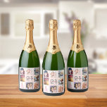 21st birthday party photo collage rose gold pink sparkling wine label<br><div class="desc">A bottle label for a 21st birthday party, celebrating her life with a collage of 8 of your photos. Personalize and add a name, age 21 and a date. Date of birth or the date of the party. Grey and dark rose gold coloured letters. A girly and feminine rose gold,...</div>