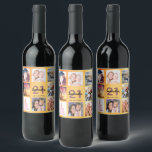 21st birthday party photo collage rustic gold wine label<br><div class="desc">A bottle label for a 21st birthday party, celebrating her life with a collage of 8 of your photos. Personalize and add a name, age 21 and a date. Date of birth or the date of the party. Black and dark rose gold coloured letters. A glamourous rustic faux gold metallic,...</div>