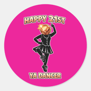 21st Birthday Party Pink Sticker rose gold