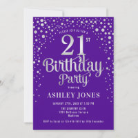21st Birthday Party - Purple & Silver