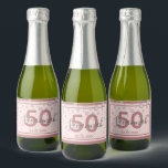 21st birthday party rose gold name diamonds sparkling wine label<br><div class="desc">An elegant, glamourous and girly 21st birthday label. A rose gold, blush pink coloured background with faux golden diamond sprinkle and a dark rose gold frame. Personalize and add a name, age 21 and a date. Date of birth or the date of the party. Dark rose gold and grey coloured...</div>