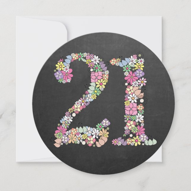 21st Birthday Party Spring Bloom Custom Invitation (Front)