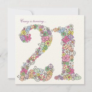 21st Birthday Party Spring Bloom Custom Invitation