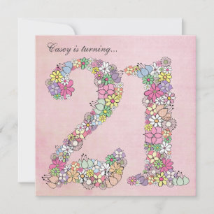 21st Birthday Party Spring Bloom Custom Invitation