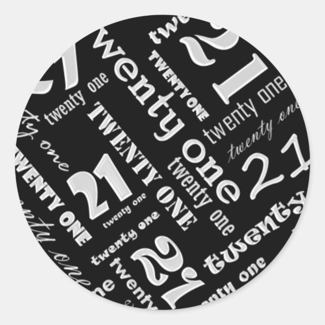 21st Birthday Party Sticker (Front)