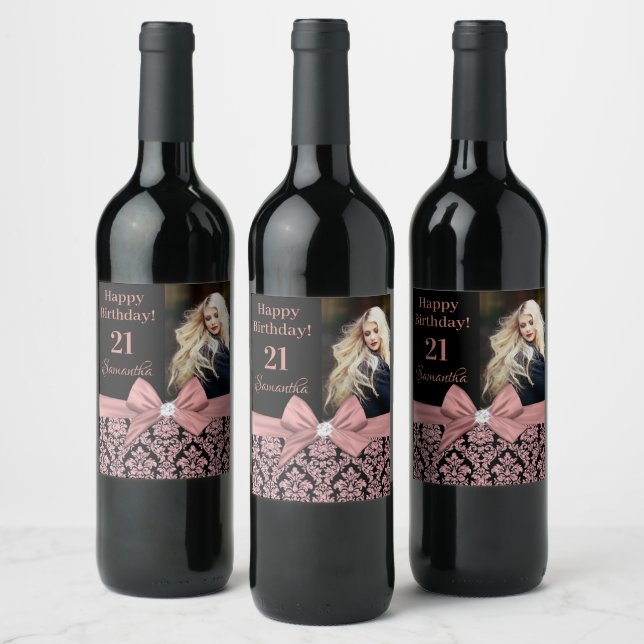 21st birthday party wine bottle label (Bottles)