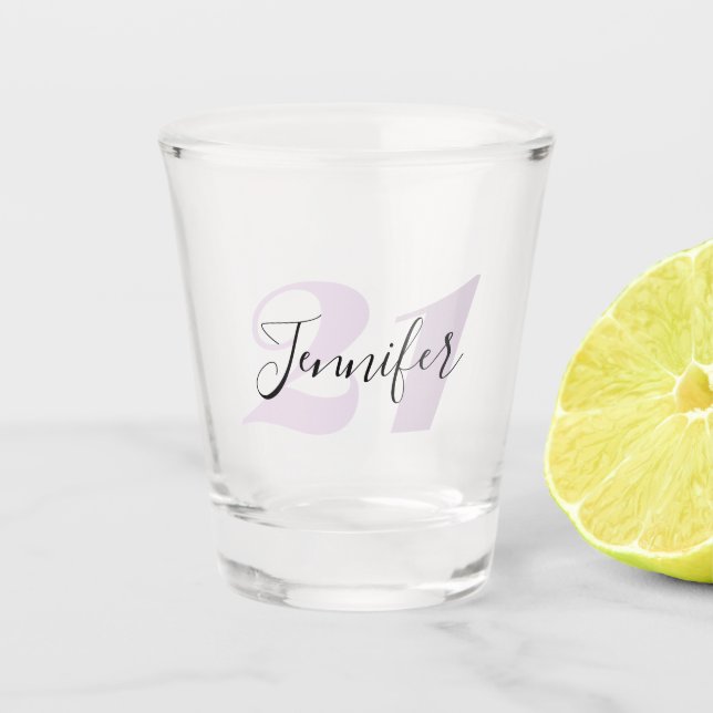 21st Birthday | Personalized Name Shot Glass (Front)