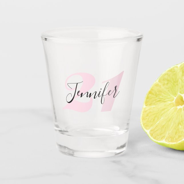 21st Birthday | Personalized Name Shot Glass (Front)