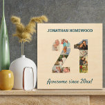 21st Birthday Photo Collage in Number 21 Wood Wall Art<br><div class="desc">Create your own wood art photo collage for a unique 21st birthday gift. The design features a photo collage in the shape of a number 21. The template is set up for you to add your own photographs as well as a name and your own custom wording. The sample wording...</div>