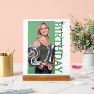 21st Birthday Photo college Party Acrylic Sign