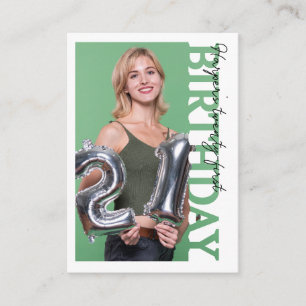 21st Birthday Photo college Party  Enclosure Card