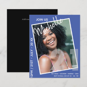 21st Birthday PHOTO Invitation Modern
