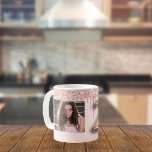 21st birthday photo rose gold pink drips coffee mug<br><div class="desc">A gift for 21st birthday. A blush pink background decorated with elegant rose gold coloured drips,  paint dripping look. Personalize and add your own photo of the birthday girl. Number 21 is written with a trendy balloon style font.</div>