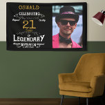 21st Birthday Photo Template Legendary Banner<br><div class="desc">Photo template any year "Original Quality Legendary Inspiration" banner for that special son. Add the photo and name as desired in the template fields creating a unique birthday celebration gift. Team this up with the matching gifts, party accessories, and clothing available in our store www.zazzle.com/store/thecelebrationstore</div>