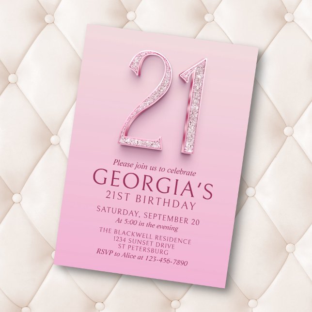21st Birthday Pink Diamonds Invitation (Creator Uploaded)