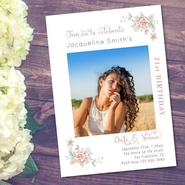 21st Birthday Pink  Invitation (Creator Uploaded)