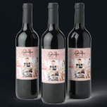 21st birthday pink photo legal drips wine label<br><div class="desc">A bottle label for a 21st birthday party, celebrating her life with a collage of 6 of your photos. Personalize and add a name, age 21 and a date. Date of birth or the date of the party. Elegant blush pink background colour. Decorated with drips, paint dripping look. The text:...</div>