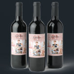21st birthday pink photo legal drips wine label<br><div class="desc">A bottle label for a 21st birthday party, celebrating her life with a collage of 6 of your photos. Personalize and add a name, age 21 and a date. Date of birth or the date of the party. Elegant blush pink background colour. Decorated with drips, paint dripping look. The text:...</div>