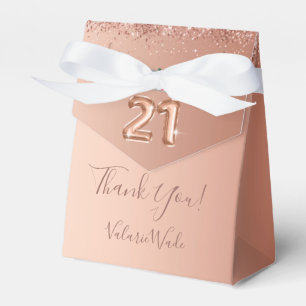 21st Birthday Pretty Pink Thank You Favor Box