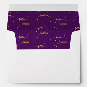 21st birthday purple gold hello 21 typography envelope
