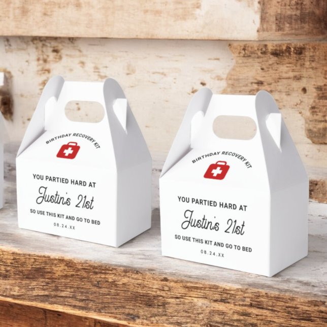 21st Birthday Recovery Kit Hangover Kit Favor Box (Creator Uploaded)