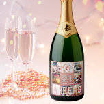 21st birthday rose gold legal glitter photo name sparkling wine label<br><div class="desc">A bottle label for a 21st birthday party, celebrating her life with a collage of 8 of your photos. Personalize and add a name, age 21 and a date. Date of birth or the date of the party. White and grey coloured letters. Elegant, feminine and glamourous rose gold gradient faux...</div>