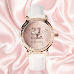 21st Birthday rose gold name Watch<br><div class="desc">A gift for a 21st birthday. A rose gold gradient background colour.   Add a name,  date</div>