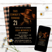 21st Birthday Rustic Cowboy Hat and Leather Boots