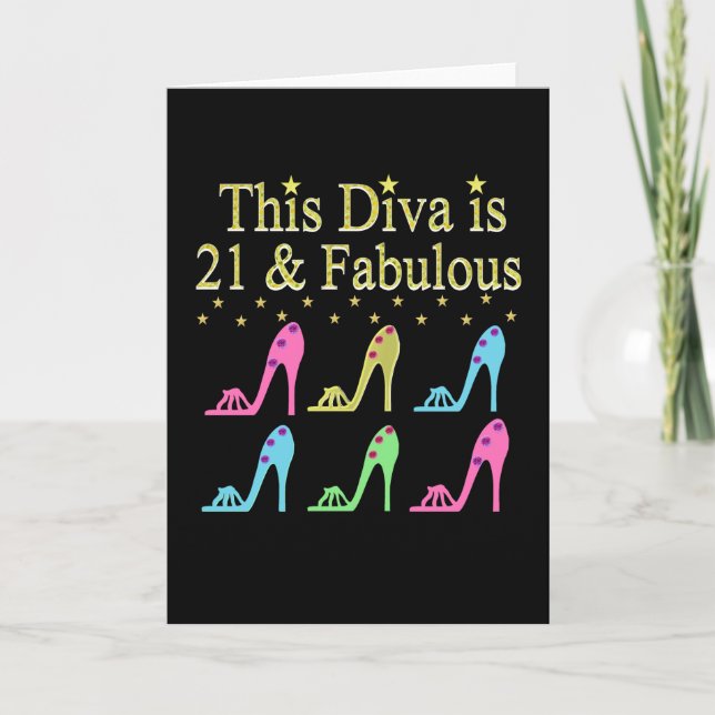 21ST BIRTHDAY SHOE QUEEN DESIGN CARD (Front)