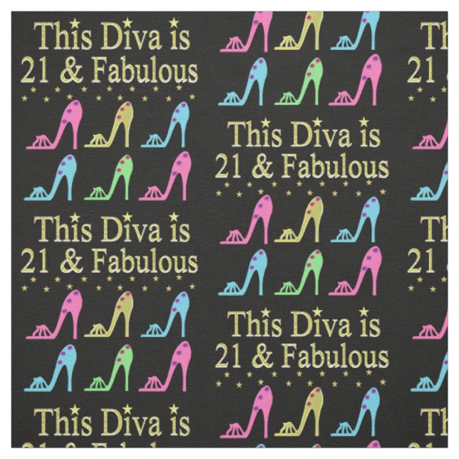 21ST BIRTHDAY SHOE QUEEN DESIGN FABRIC (Swatch)